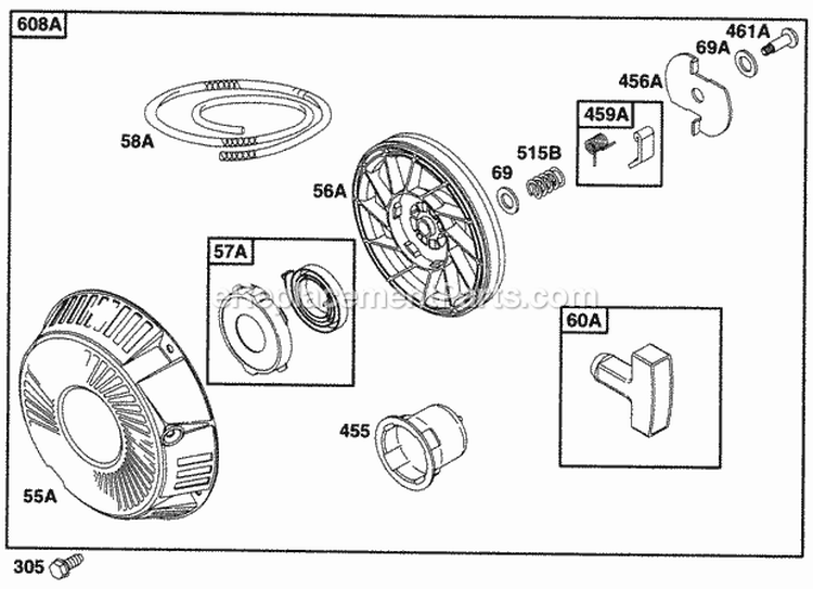 Page Z Diagram and Parts List for 290447-0041-01  Briggs and Stratton Engine